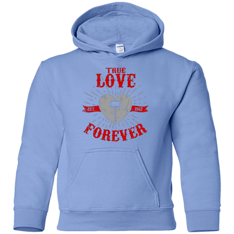 Sweatshirts Carolina Blue / YS True Love Forever God Thunder Youth Hoodie