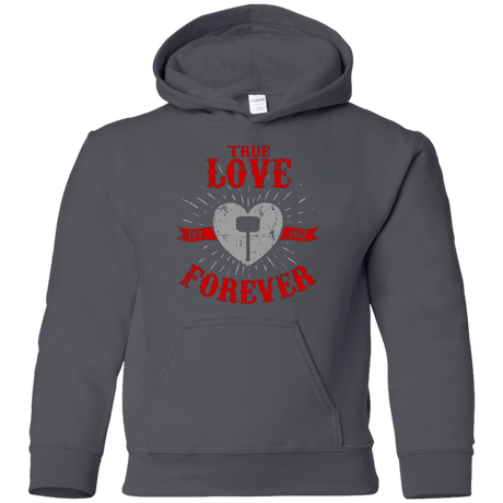 Sweatshirts Charcoal / YS True Love Forever God Thunder Youth Hoodie