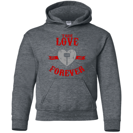 Sweatshirts Dark Heather / YS True Love Forever God Thunder Youth Hoodie