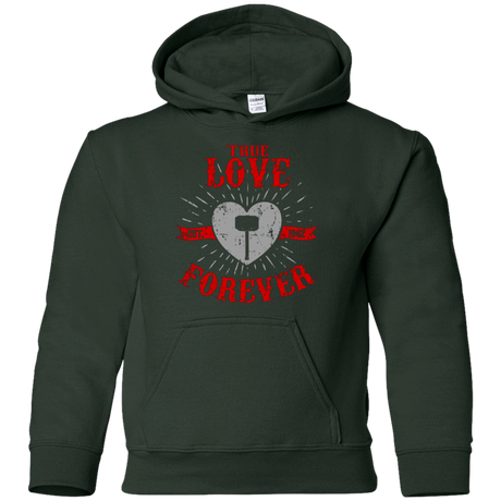 Sweatshirts Forest Green / YS True Love Forever God Thunder Youth Hoodie