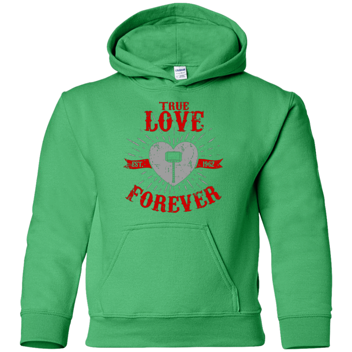 Sweatshirts Irish Green / YS True Love Forever God Thunder Youth Hoodie