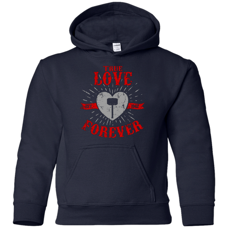 Sweatshirts Navy / YS True Love Forever God Thunder Youth Hoodie