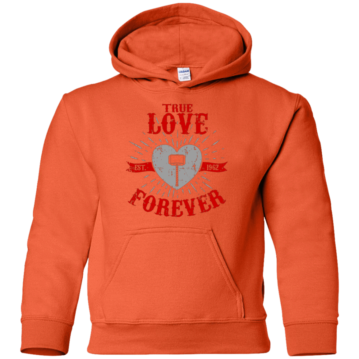 Sweatshirts Orange / YS True Love Forever God Thunder Youth Hoodie