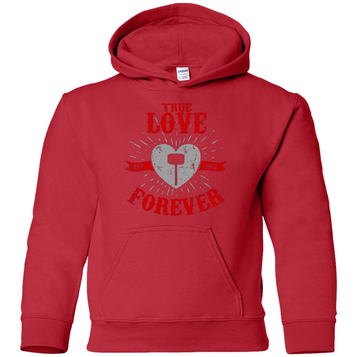 Sweatshirts Red / YS True Love Forever God Thunder Youth Hoodie
