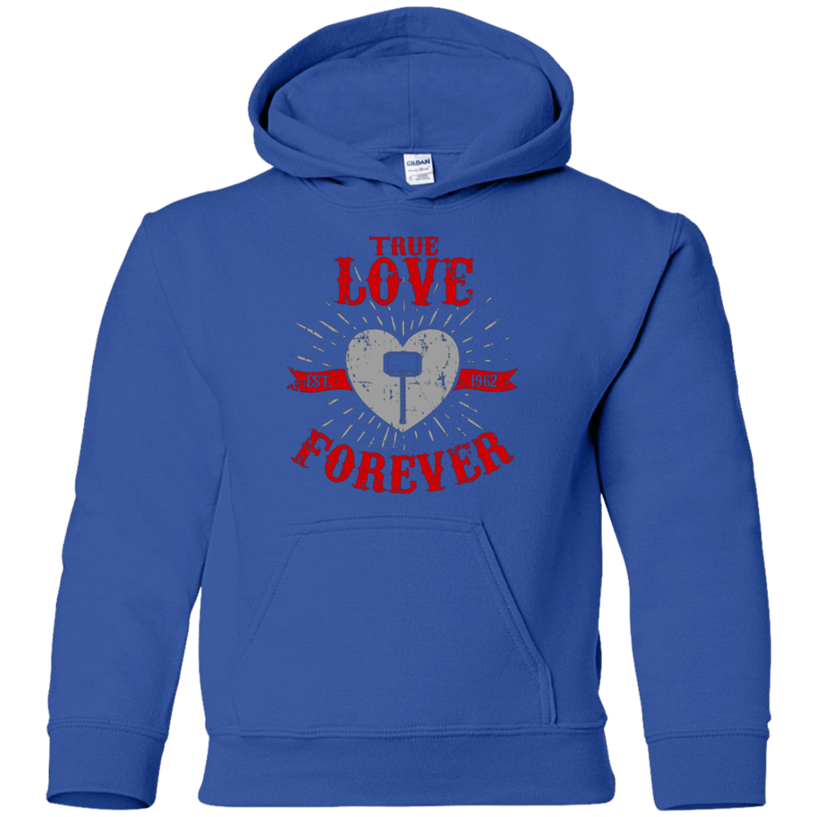 Sweatshirts Royal / YS True Love Forever God Thunder Youth Hoodie