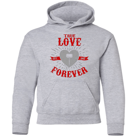 Sweatshirts Sport Grey / YS True Love Forever God Thunder Youth Hoodie