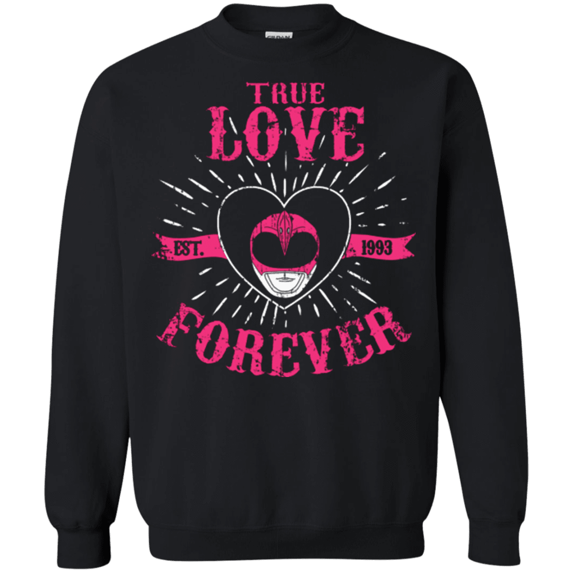 Sweatshirts Black / Small True Love Forever Pink Crewneck Sweatshirt