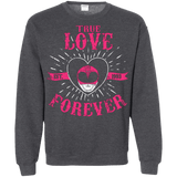 Sweatshirts Dark Heather / Small True Love Forever Pink Crewneck Sweatshirt