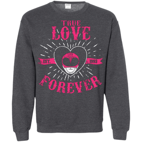 Sweatshirts Dark Heather / Small True Love Forever Pink Crewneck Sweatshirt
