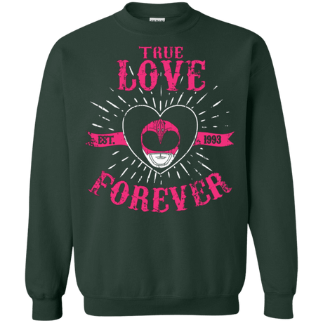 Sweatshirts Forest Green / Small True Love Forever Pink Crewneck Sweatshirt