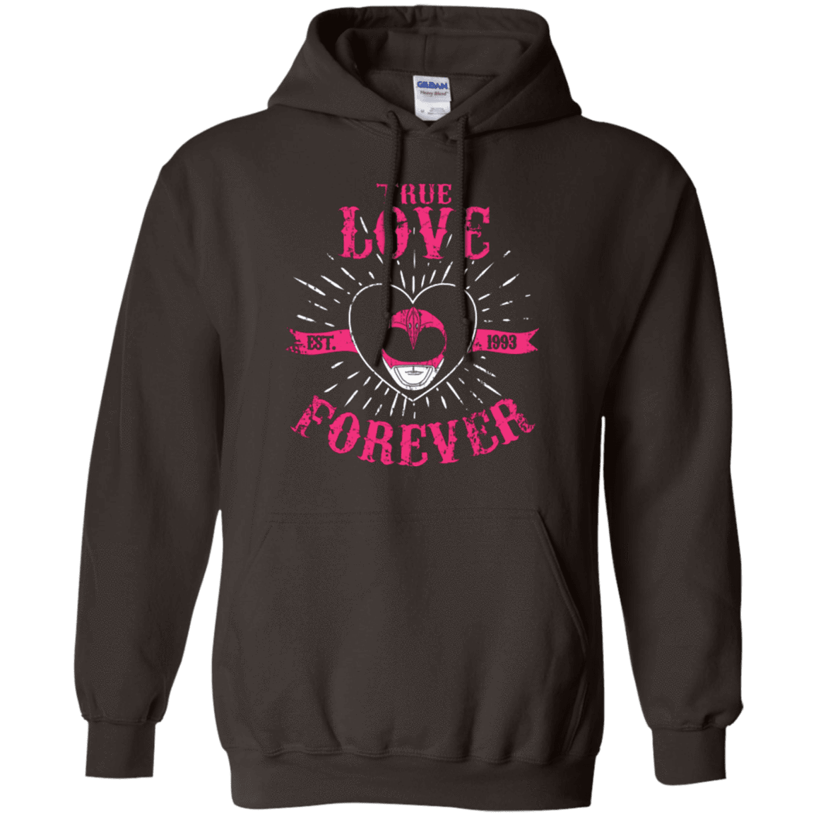 Sweatshirts Dark Chocolate / Small True Love Forever Pink Pullover Hoodie