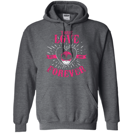 Sweatshirts Dark Heather / Small True Love Forever Pink Pullover Hoodie