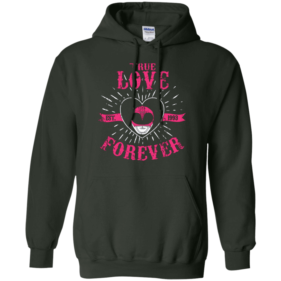 Sweatshirts Forest Green / Small True Love Forever Pink Pullover Hoodie