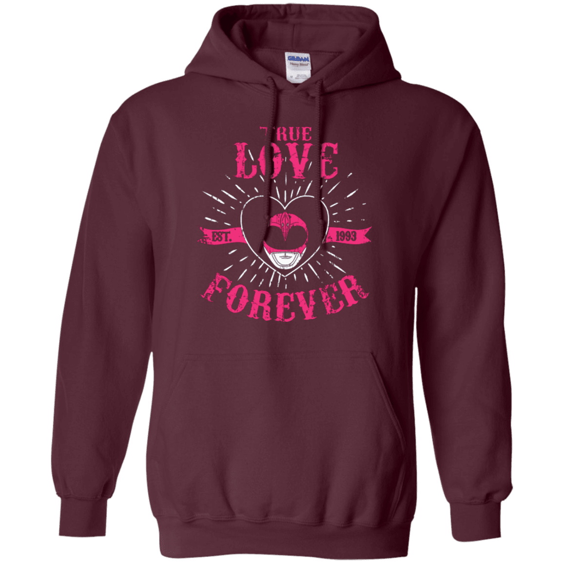Sweatshirts Maroon / Small True Love Forever Pink Pullover Hoodie