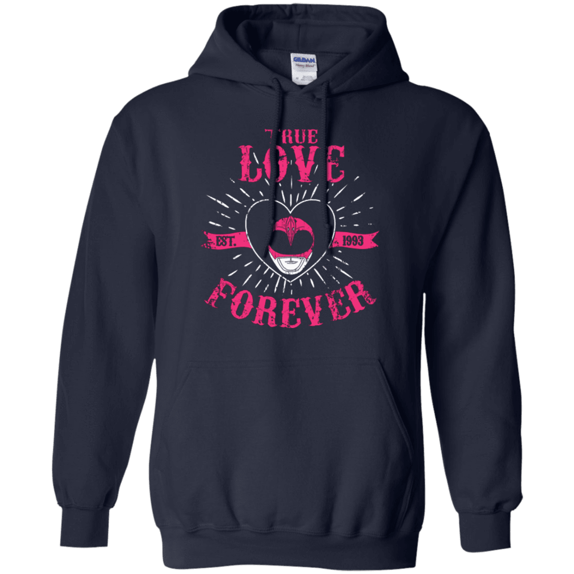 Sweatshirts Navy / Small True Love Forever Pink Pullover Hoodie