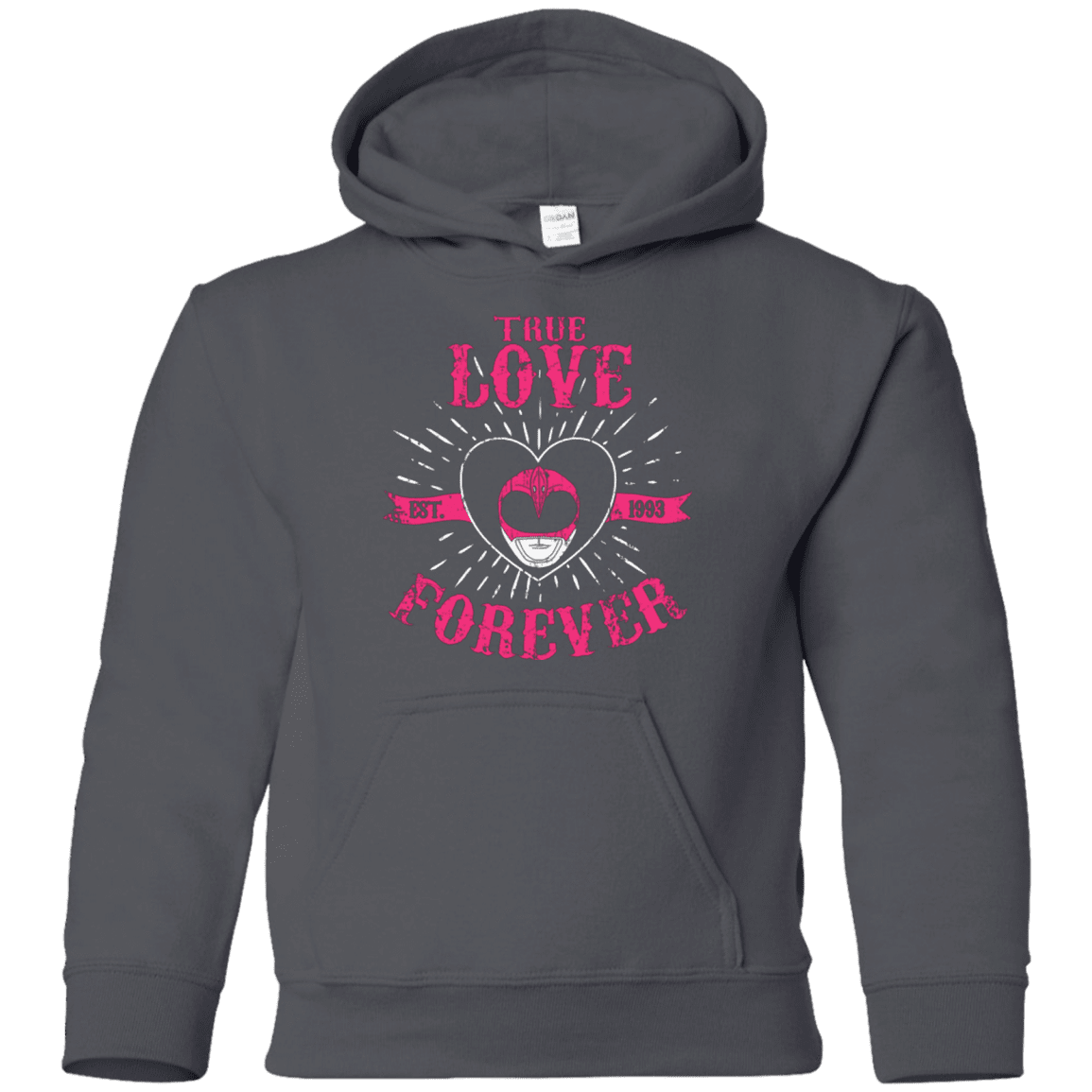 Sweatshirts Charcoal / YS True Love Forever Pink Youth Hoodie