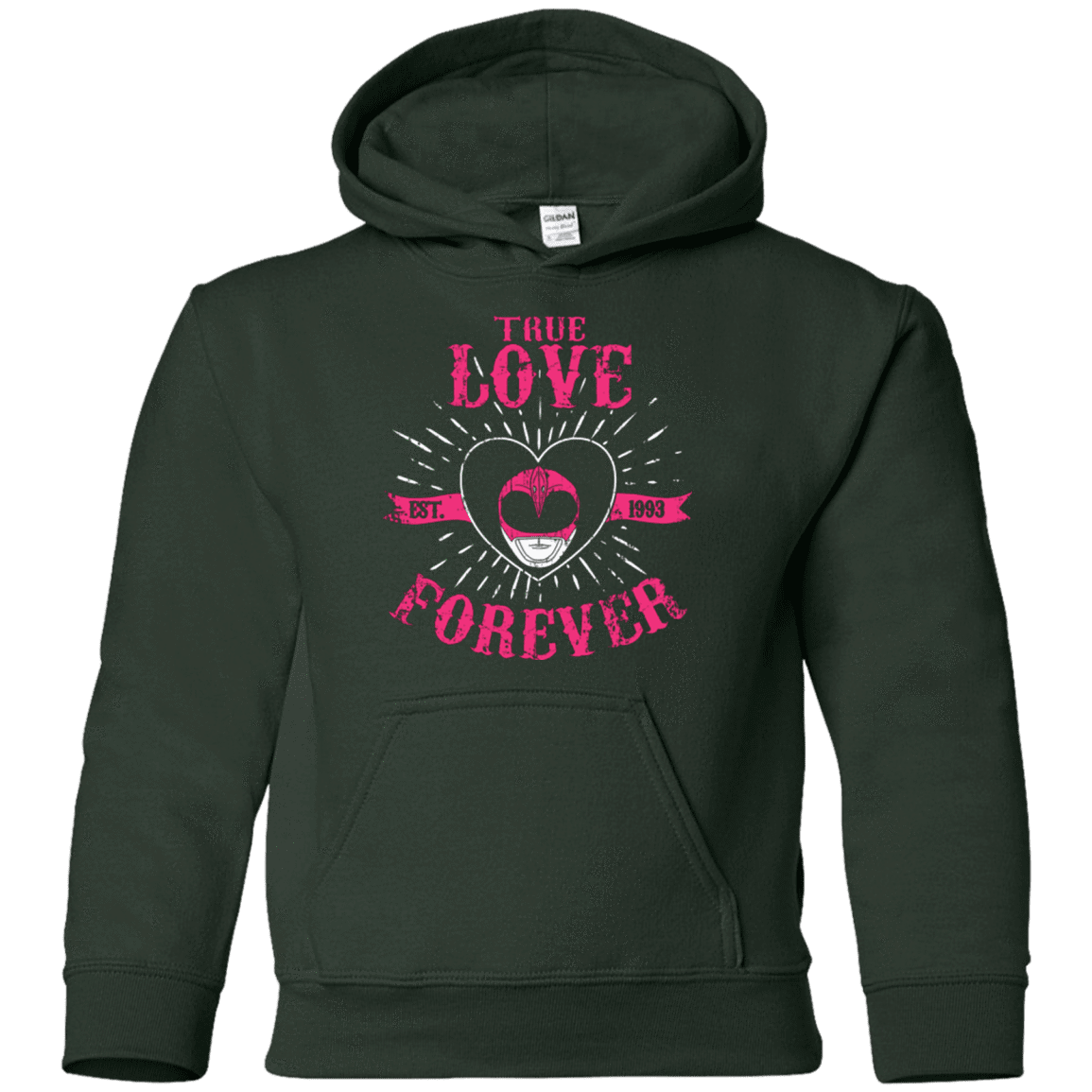 Sweatshirts Forest Green / YS True Love Forever Pink Youth Hoodie
