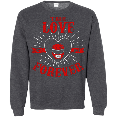 Sweatshirts Dark Heather / Small True Love Forever Red Crewneck Sweatshirt
