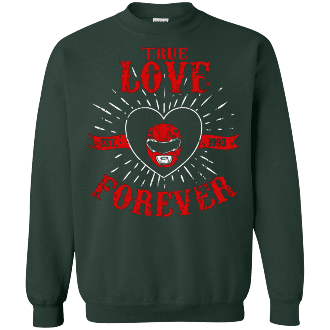 Sweatshirts Forest Green / Small True Love Forever Red Crewneck Sweatshirt