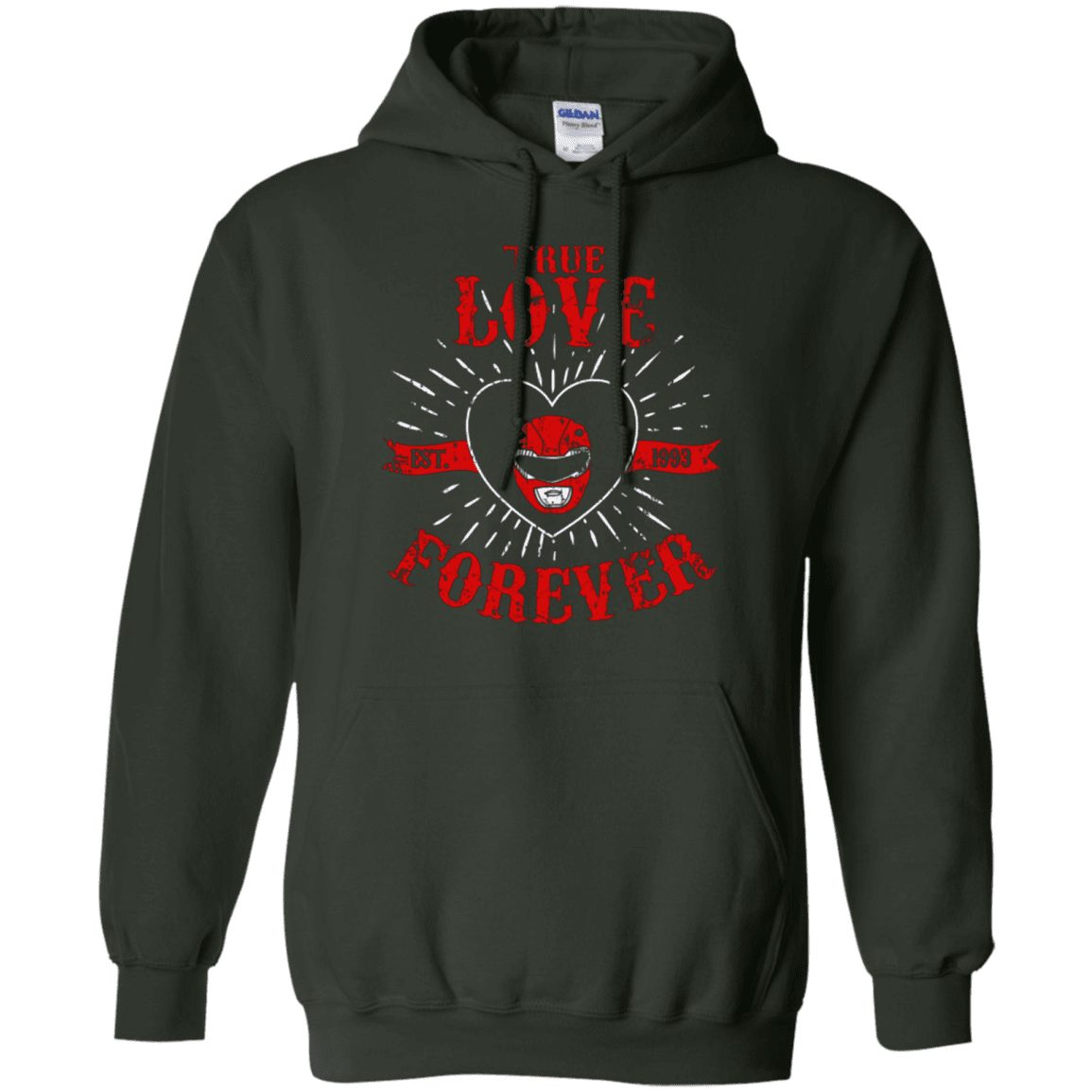 Sweatshirts Forest Green / Small True Love Forever Red Pullover Hoodie