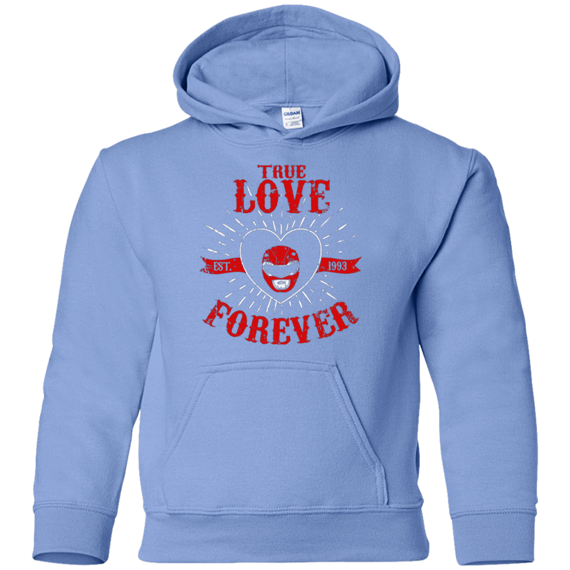 Sweatshirts Carolina Blue / YS True Love Forever Red Youth Hoodie