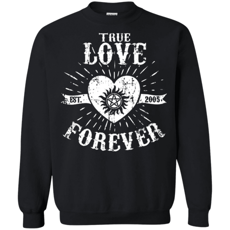 Sweatshirts Black / Small True Love Forever Supernatural Crewneck Sweatshirt