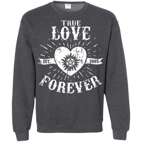 Sweatshirts Dark Heather / Small True Love Forever Supernatural Crewneck Sweatshirt