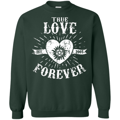 Sweatshirts Forest Green / Small True Love Forever Supernatural Crewneck Sweatshirt