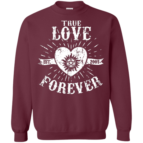 Sweatshirts Maroon / Small True Love Forever Supernatural Crewneck Sweatshirt
