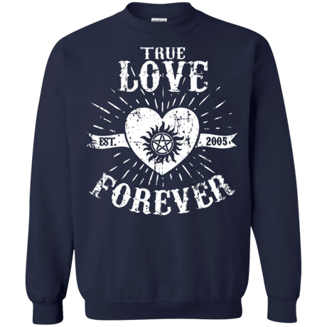 Sweatshirts Navy / Small True Love Forever Supernatural Crewneck Sweatshirt