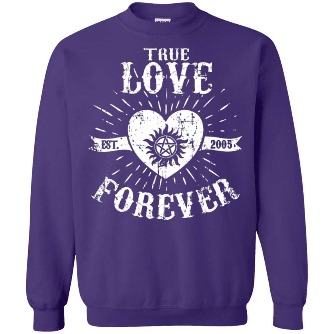Sweatshirts Purple / Small True Love Forever Supernatural Crewneck Sweatshirt
