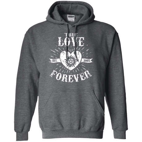 Sweatshirts Dark Heather / Small True Love Forever Supernatural Pullover Hoodie