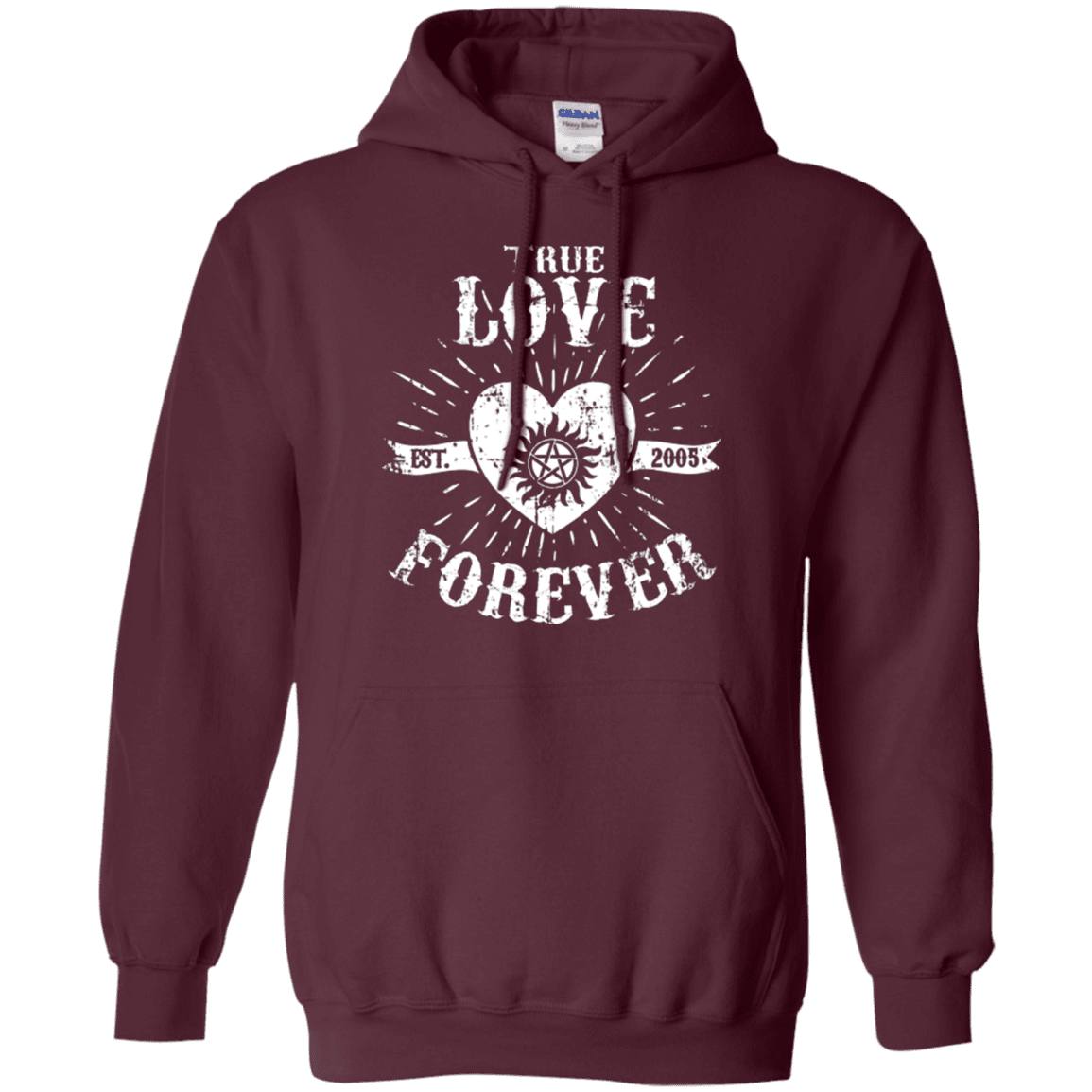 Sweatshirts Maroon / Small True Love Forever Supernatural Pullover Hoodie