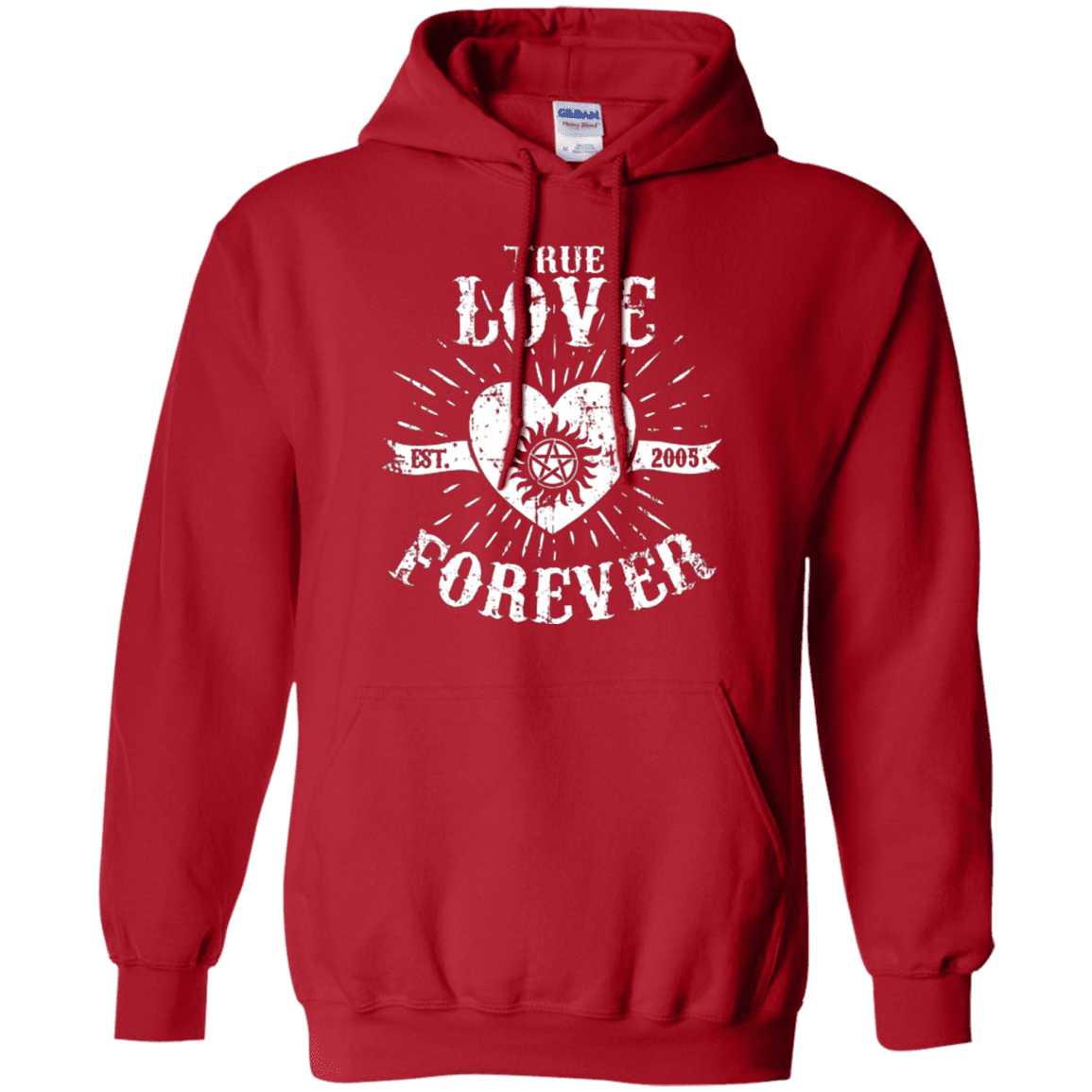 Sweatshirts Red / Small True Love Forever Supernatural Pullover Hoodie