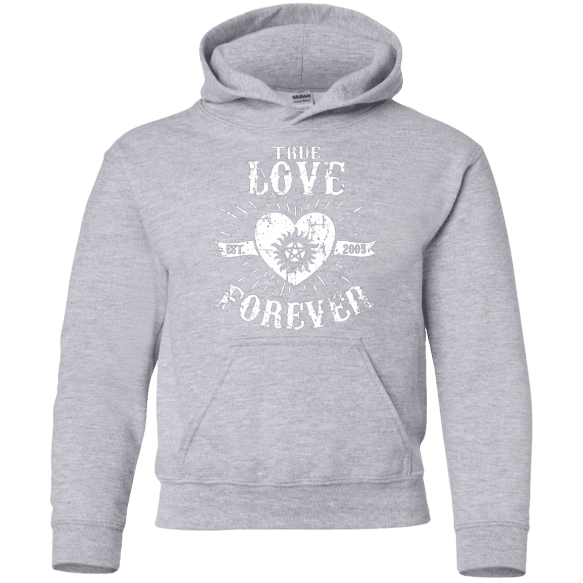 Sweatshirts Sport Grey / YS True Love Forever Supernatural Youth Hoodie