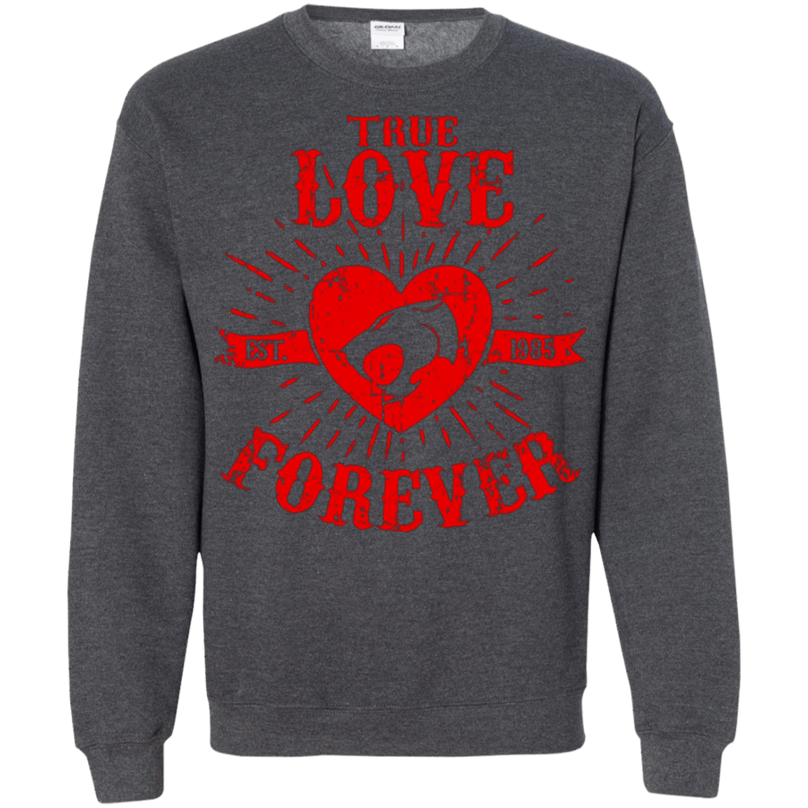 Sweatshirts Dark Heather / Small True Love Forever Thunder Crewneck Sweatshirt