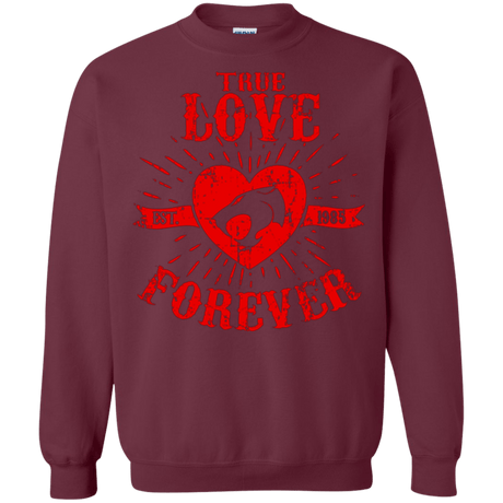 Sweatshirts Maroon / Small True Love Forever Thunder Crewneck Sweatshirt