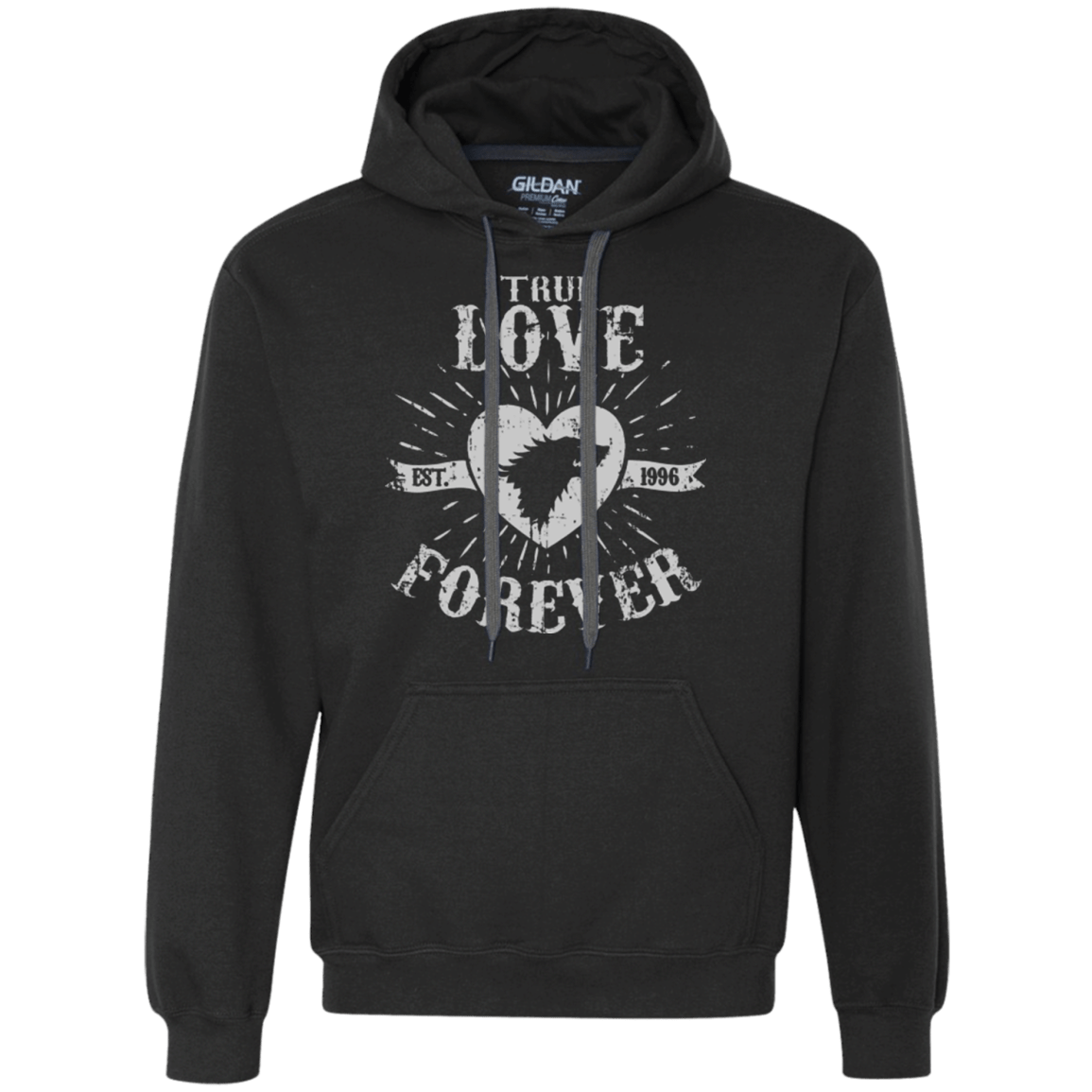 Sweatshirts Black / Small True Love Forever Wolf Premium Fleece Hoodie