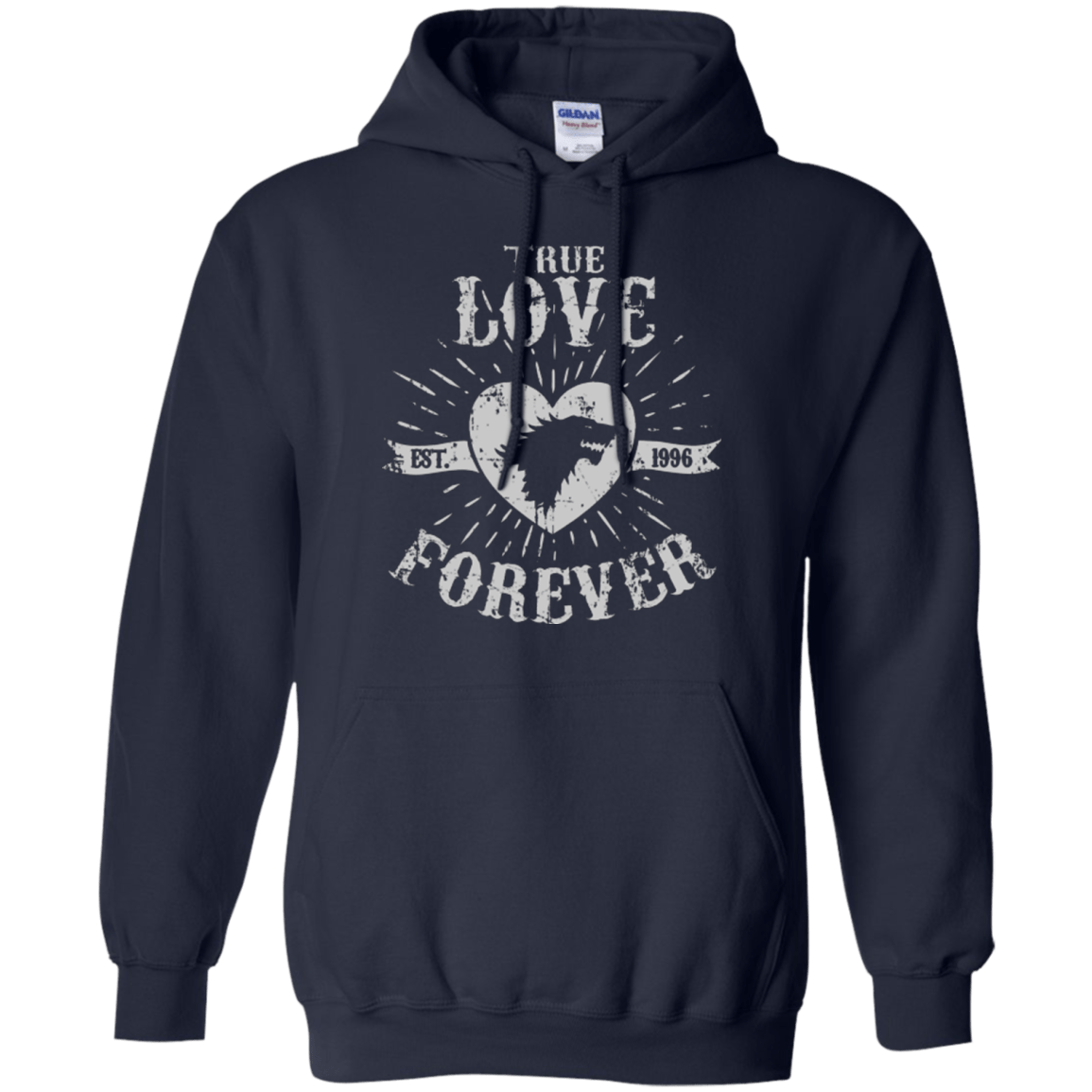 Sweatshirts Navy / Small True Love Forever Wolf Pullover Hoodie