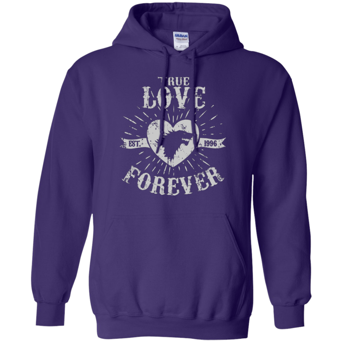Sweatshirts Purple / Small True Love Forever Wolf Pullover Hoodie