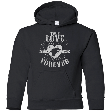 Sweatshirts Black / YS True Love Forever Wolf Youth Hoodie