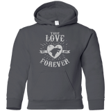 Sweatshirts Charcoal / YS True Love Forever Wolf Youth Hoodie