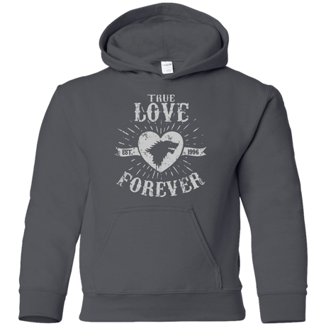 Sweatshirts Charcoal / YS True Love Forever Wolf Youth Hoodie