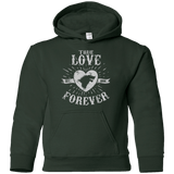 Sweatshirts Forest Green / YS True Love Forever Wolf Youth Hoodie