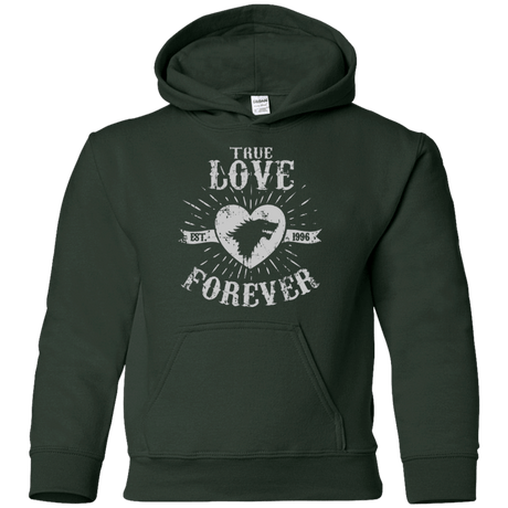 Sweatshirts Forest Green / YS True Love Forever Wolf Youth Hoodie
