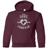Sweatshirts Maroon / YS True Love Forever Wolf Youth Hoodie