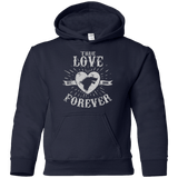 Sweatshirts Navy / YS True Love Forever Wolf Youth Hoodie