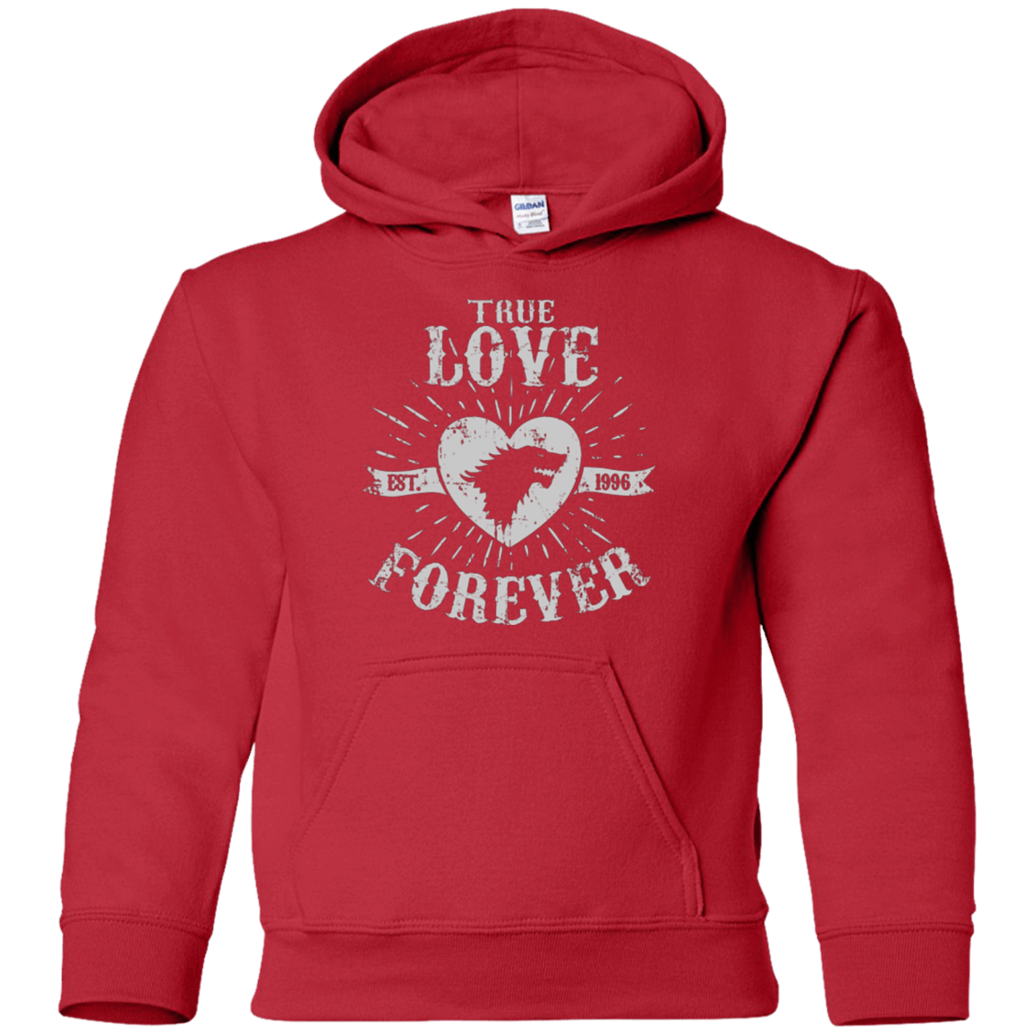 Sweatshirts Red / YS True Love Forever Wolf Youth Hoodie