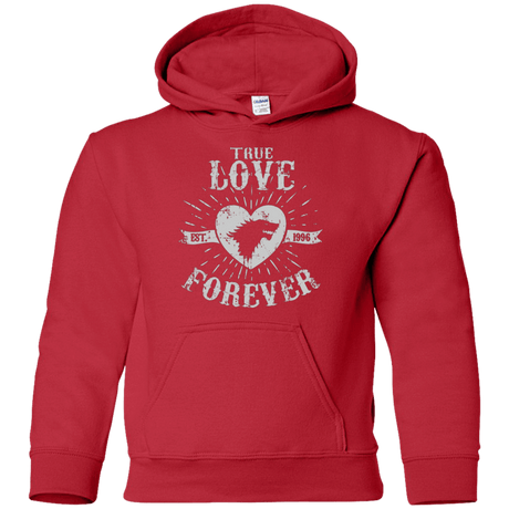 Sweatshirts Red / YS True Love Forever Wolf Youth Hoodie