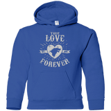 Sweatshirts Royal / YS True Love Forever Wolf Youth Hoodie
